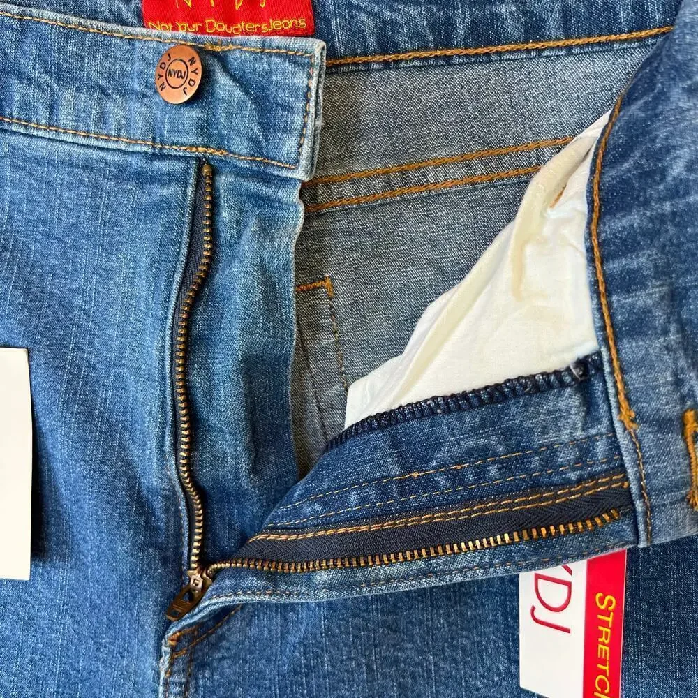 NYDJ Stretch Jeans Straight Leg in Blue Women's Size 16